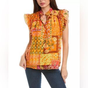 Marie Oliver Tate top linen blend size small